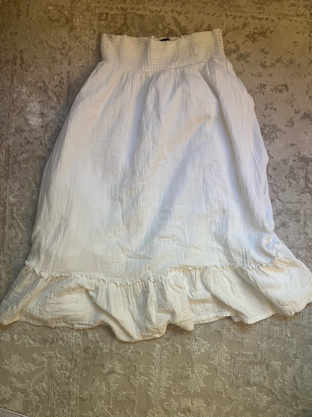Quince organic gauze cotton smocked maxi skirt